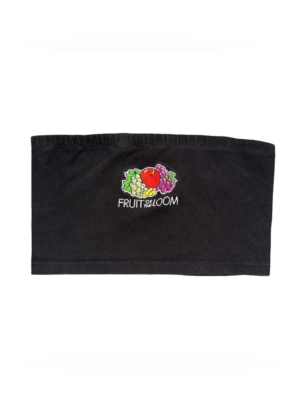Fruit of the Loom Black Tube Top with Multicolor Fruit Logo
